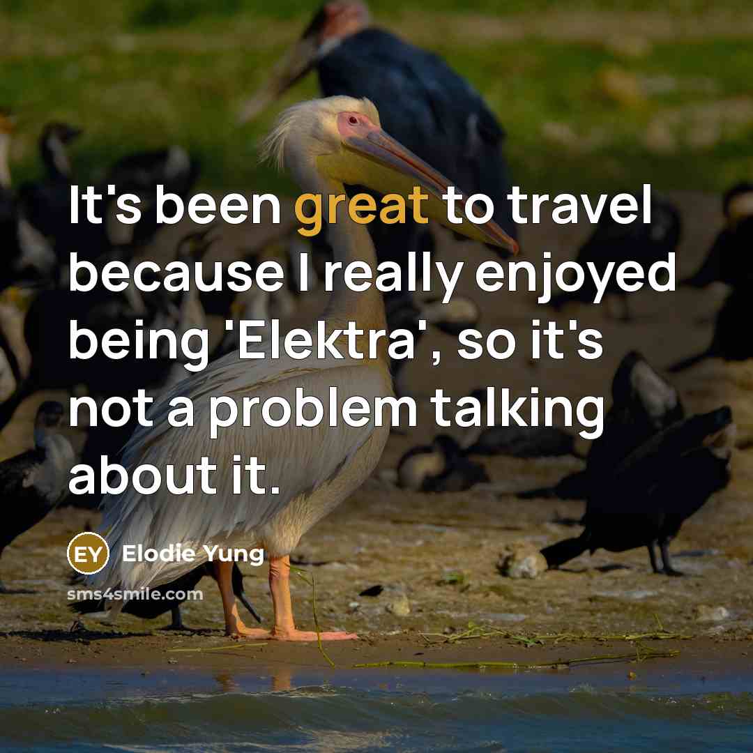 “It's been great to travel because I really enjoyed being…” quote by Elodie Yung
