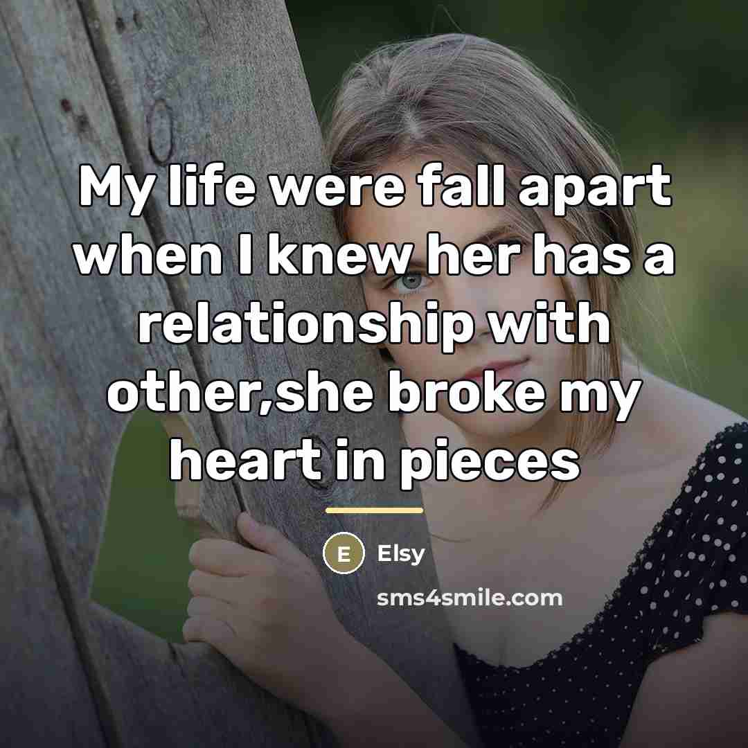 “My life were fall apart when I knew her has…” quote by Elsy