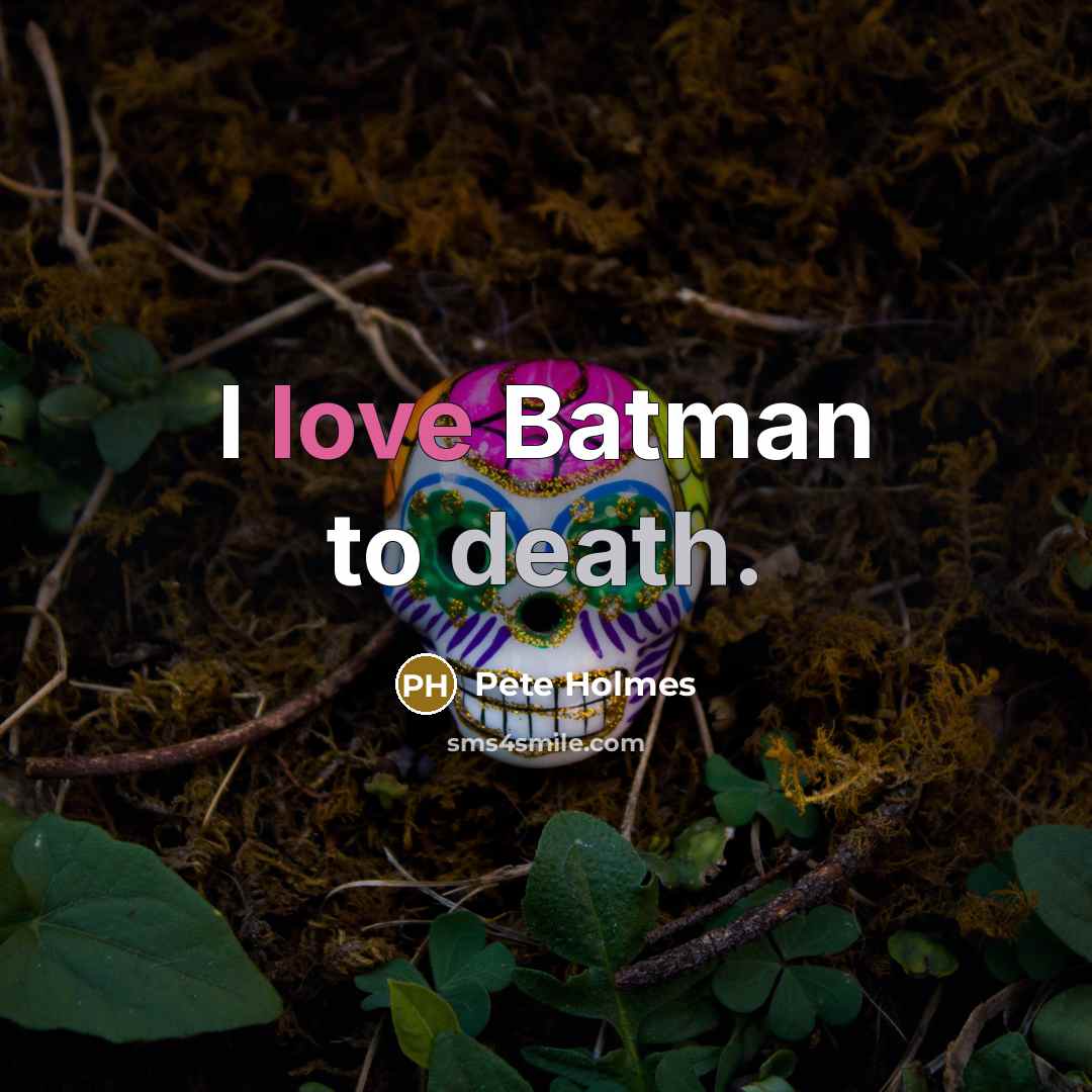 “I love Batman to death.…” quote by Pete Holmes