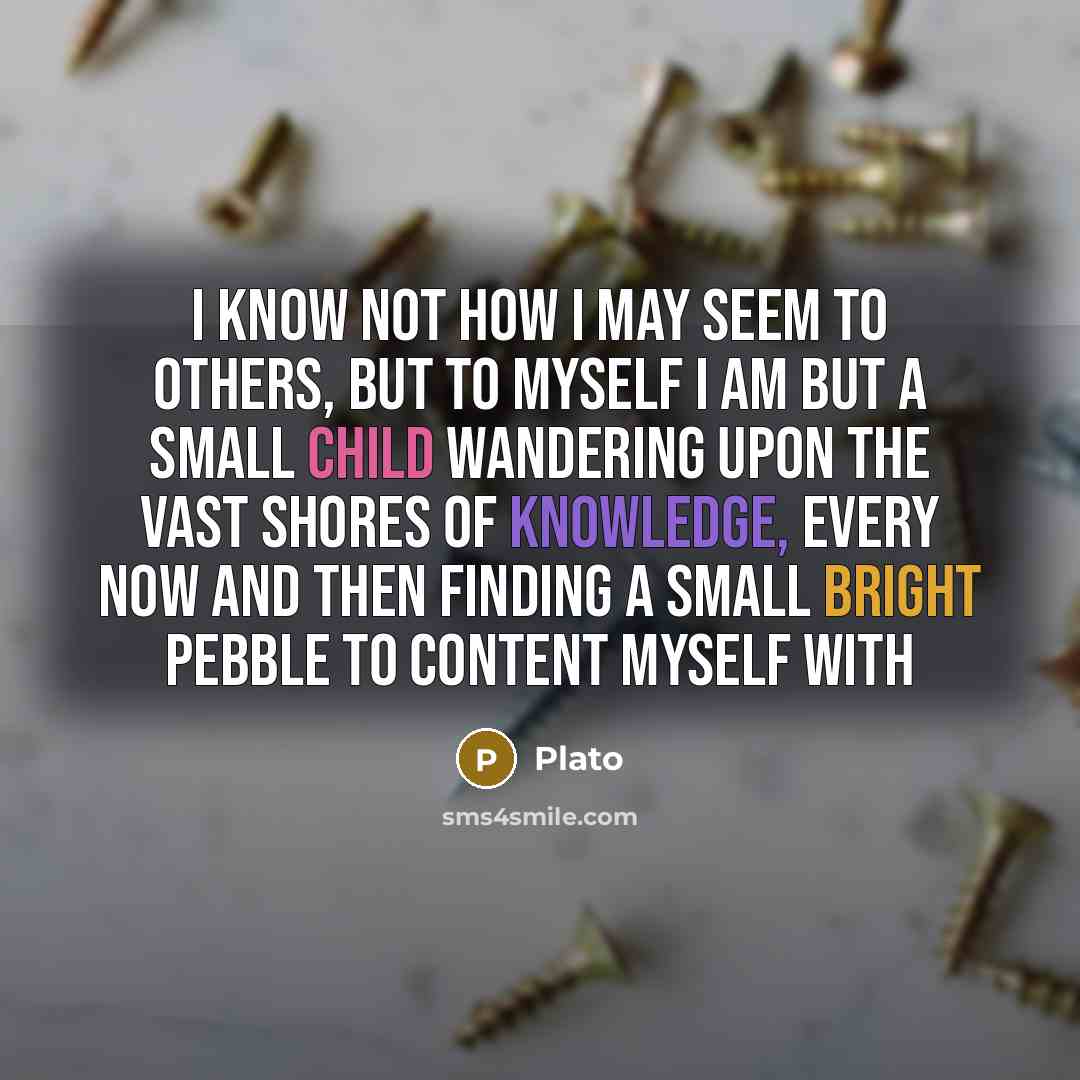 “I know not how I may seem to others, but…” quote by Plato