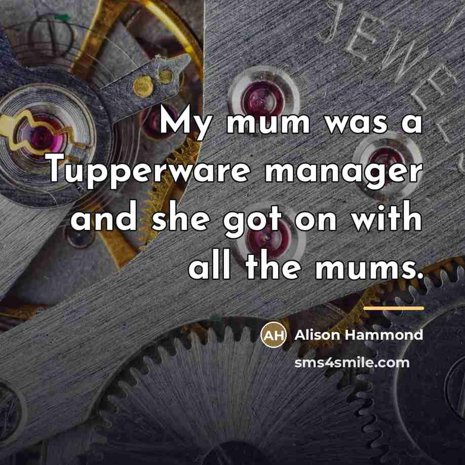 “My mum was a Tupperware manager and she got on…” quote by Alison Hammond