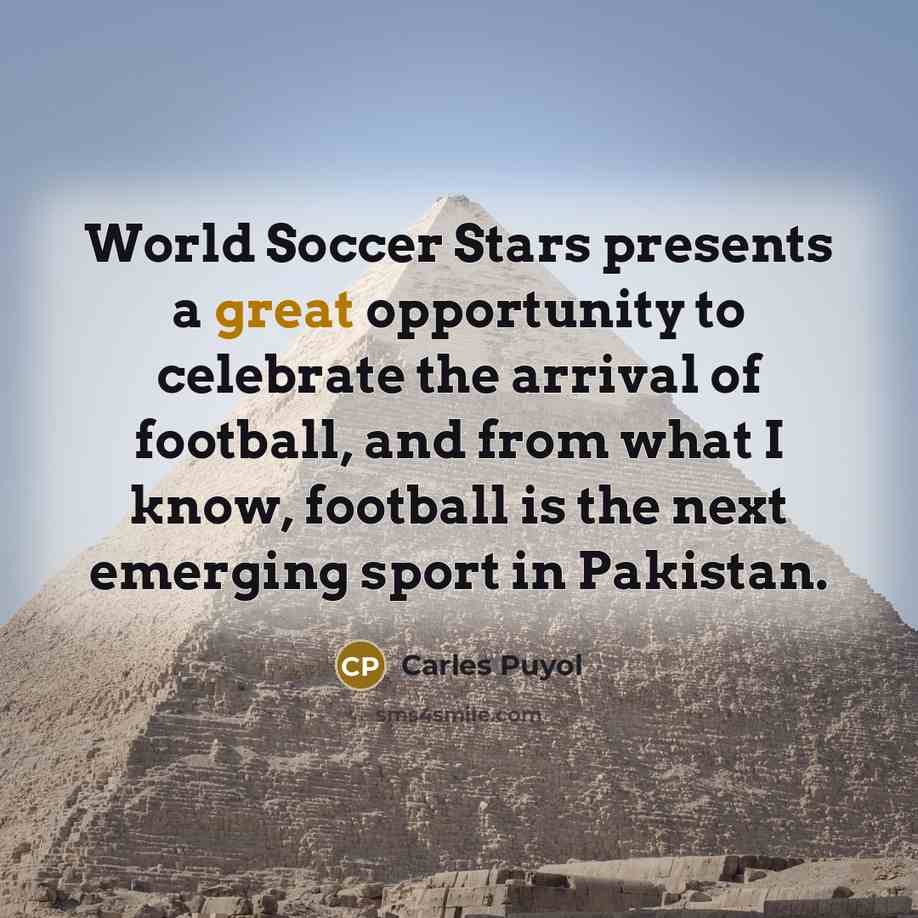 “World Soccer Stars presents a great opportunity to celebrate the…” quote by Carles Puyol
