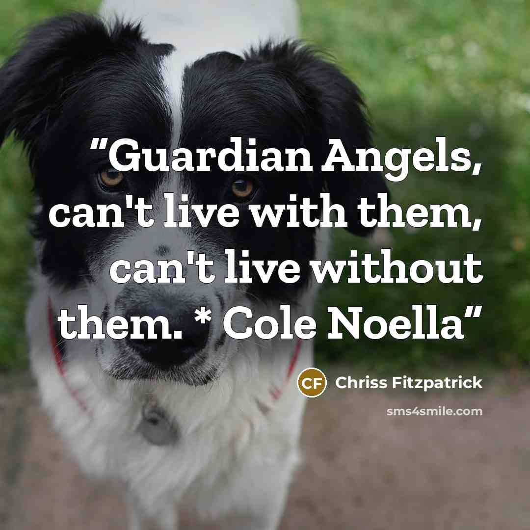 “Guardian Angels, can't live with them, can't live without them. * Cole Noella” quote by Chriss Fitzpatrick