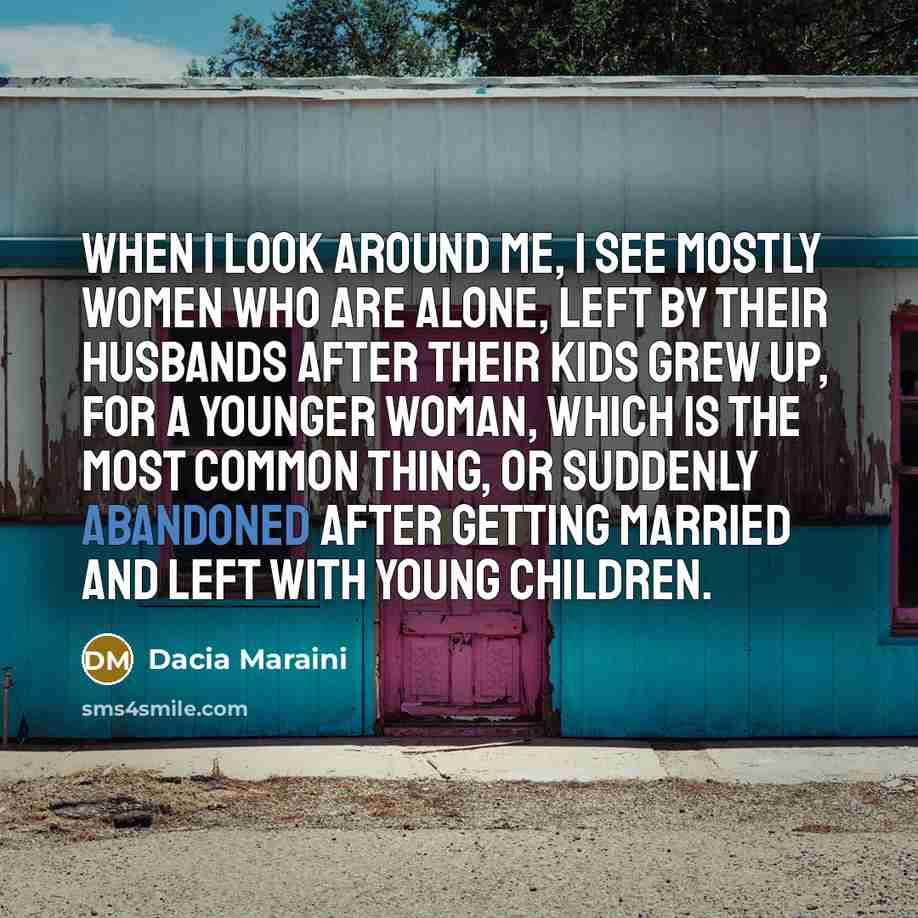 “When I look around me, I see mostly women who…” quote by Dacia Maraini
