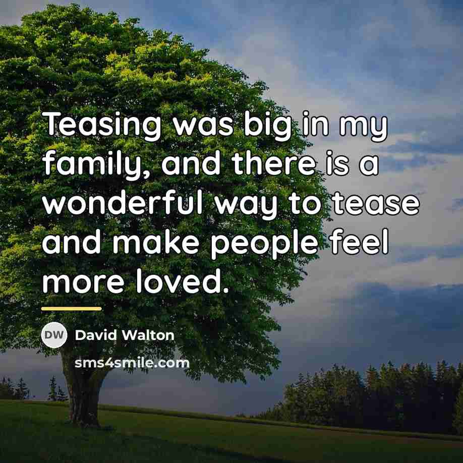 “Teasing was big in my family, and there is a…” quote by David Walton