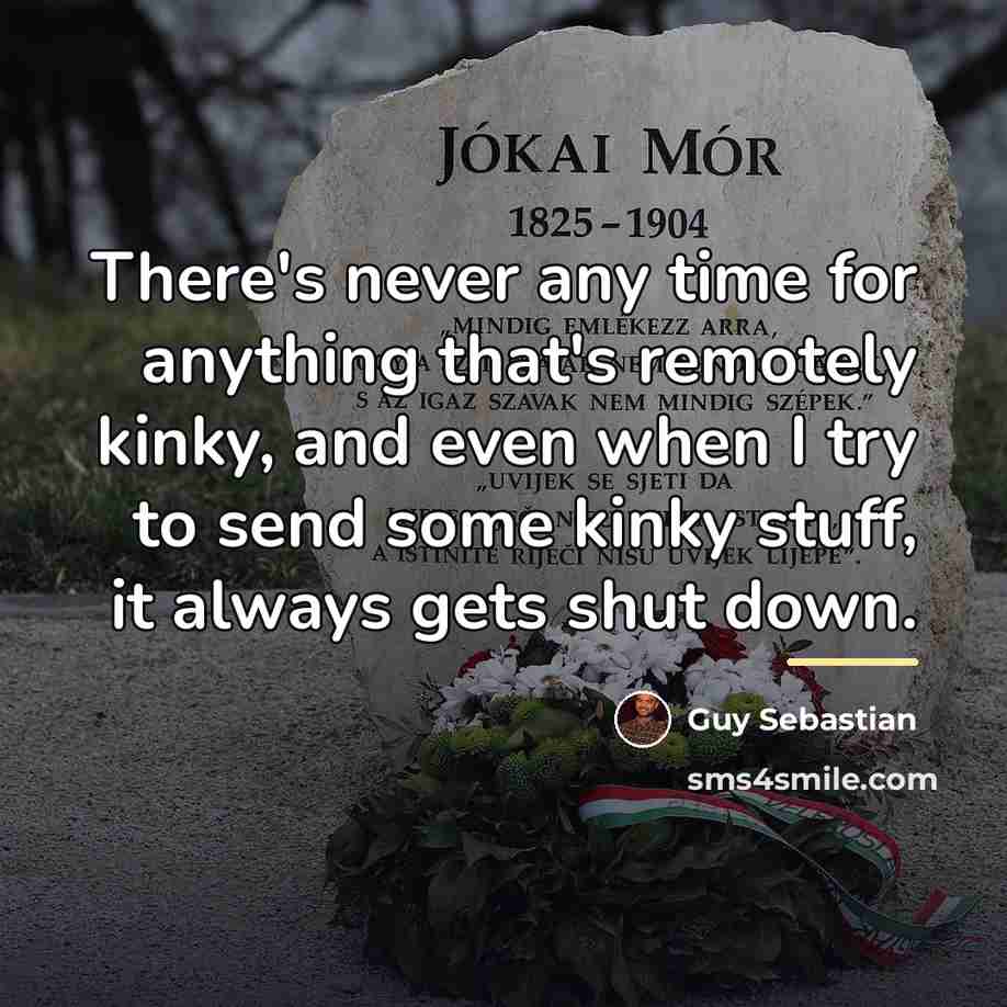 “There's never any time for anything that's remotely kinky, and…” quote by Guy Sebastian