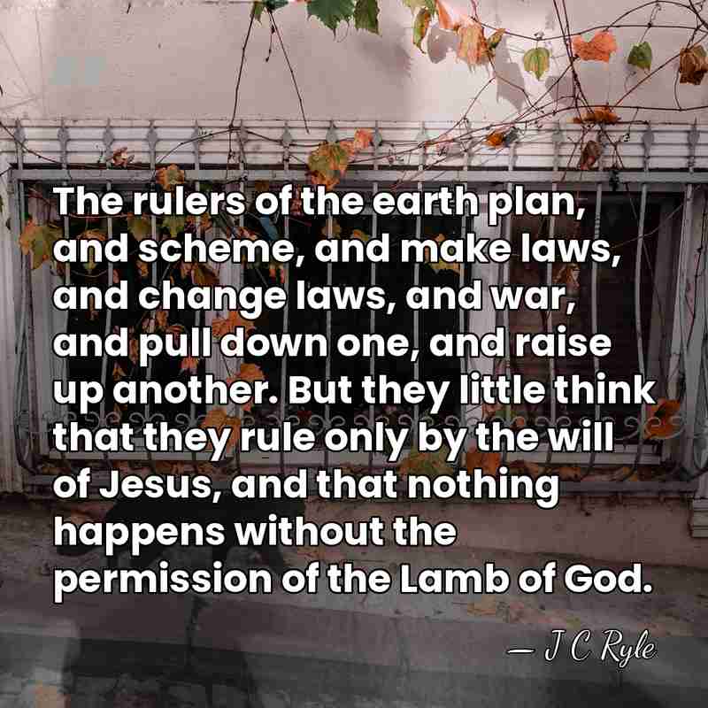 The rulers of the earth plan, and scheme, and make laws, and&hellip; - J C Ryle