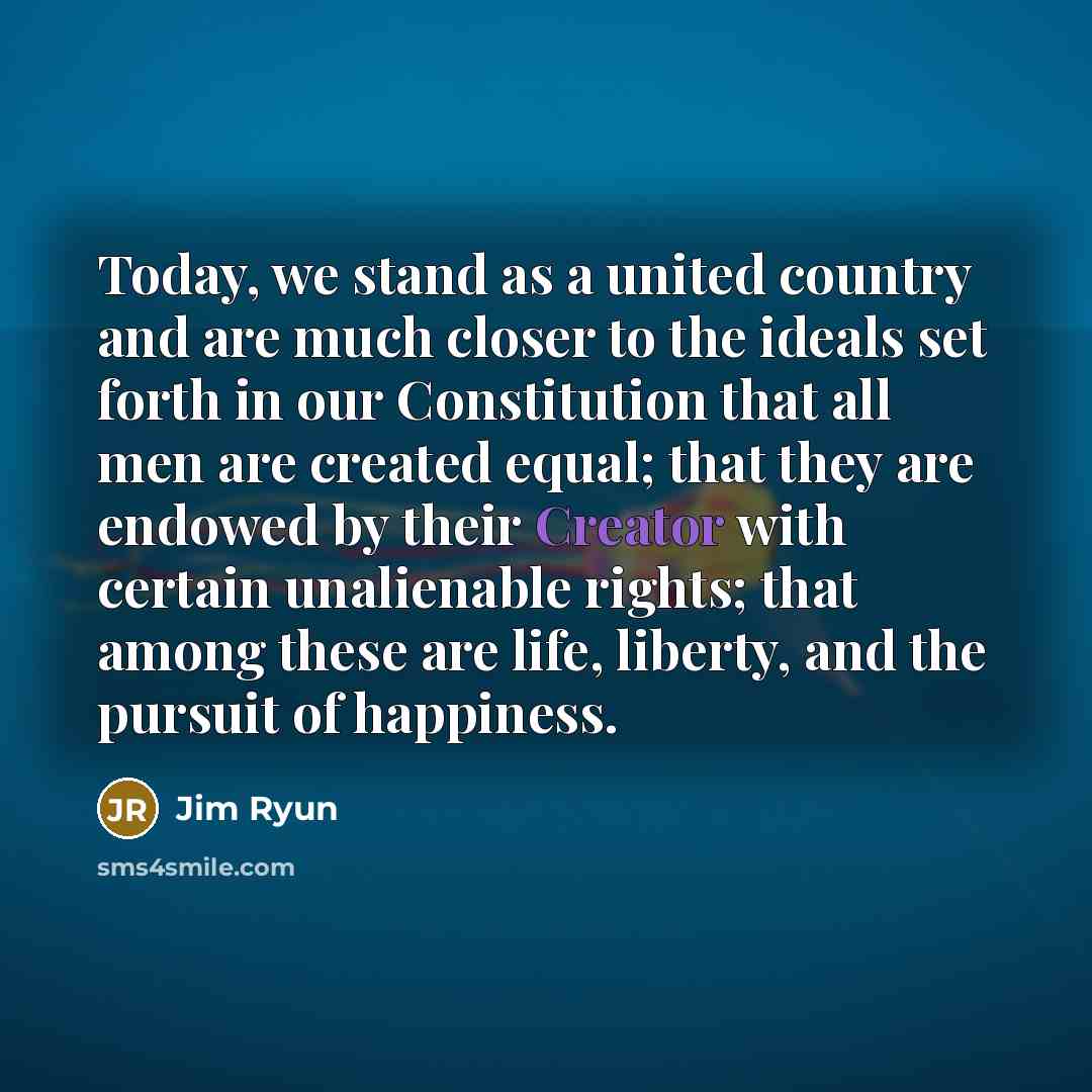 “Today, we stand as a united country and are much…” quote by Jim Ryun