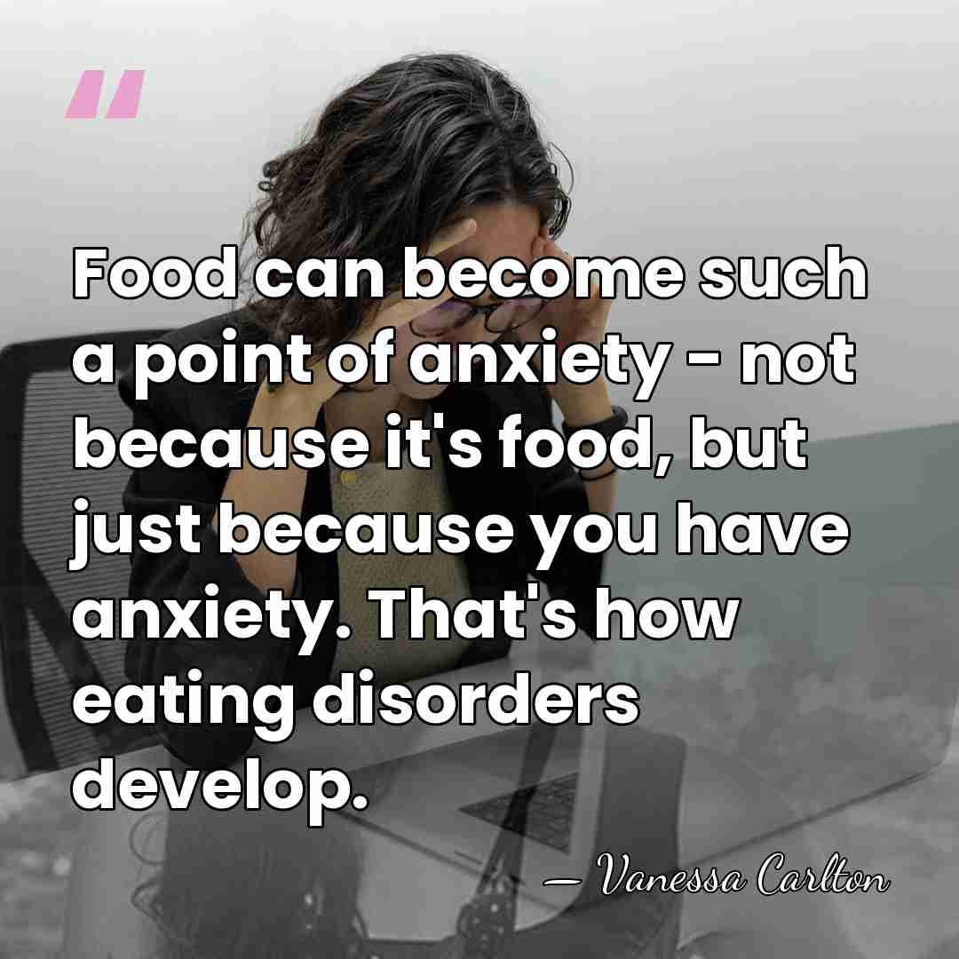 Food can become such a point of anxiety - not because it's&hellip; - Vanessa Carlton