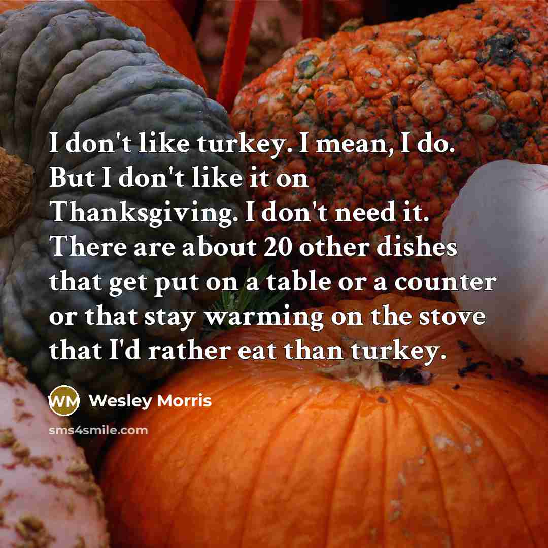 “I don't like turkey. I mean, I do. But I…” quote by Wesley Morris