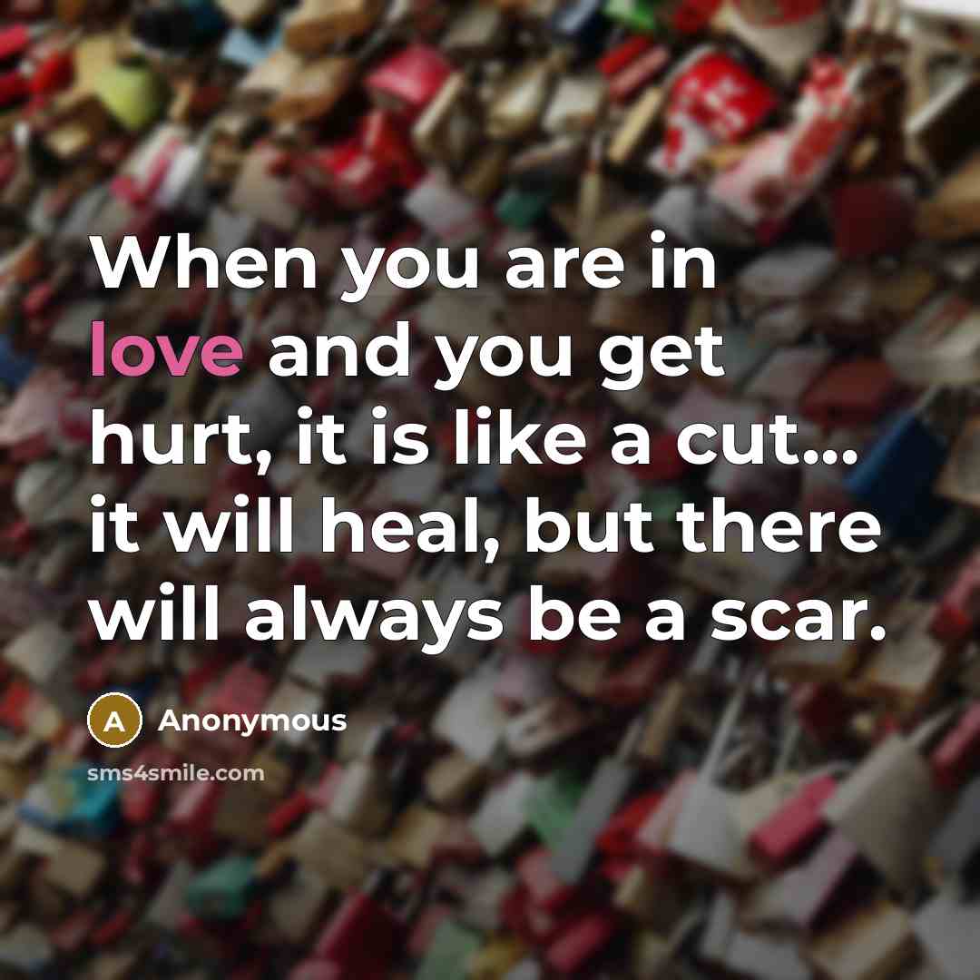 “When you are in love and you get hurt, it…” quote by Anonymous