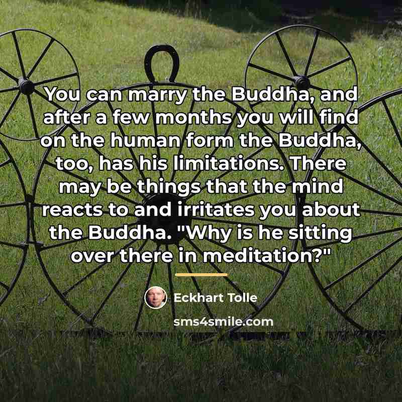 “You can marry the Buddha, and after a few months…” quote by Eckhart Tolle