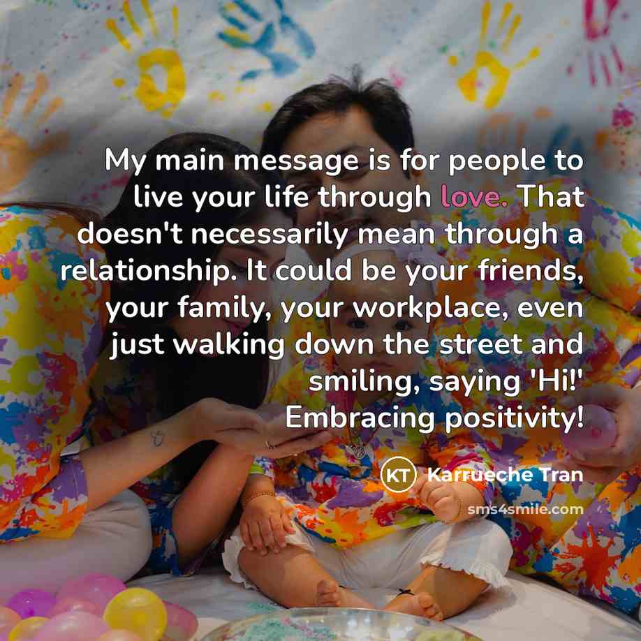 “My main message is for people to live your life…” quote by Karrueche Tran