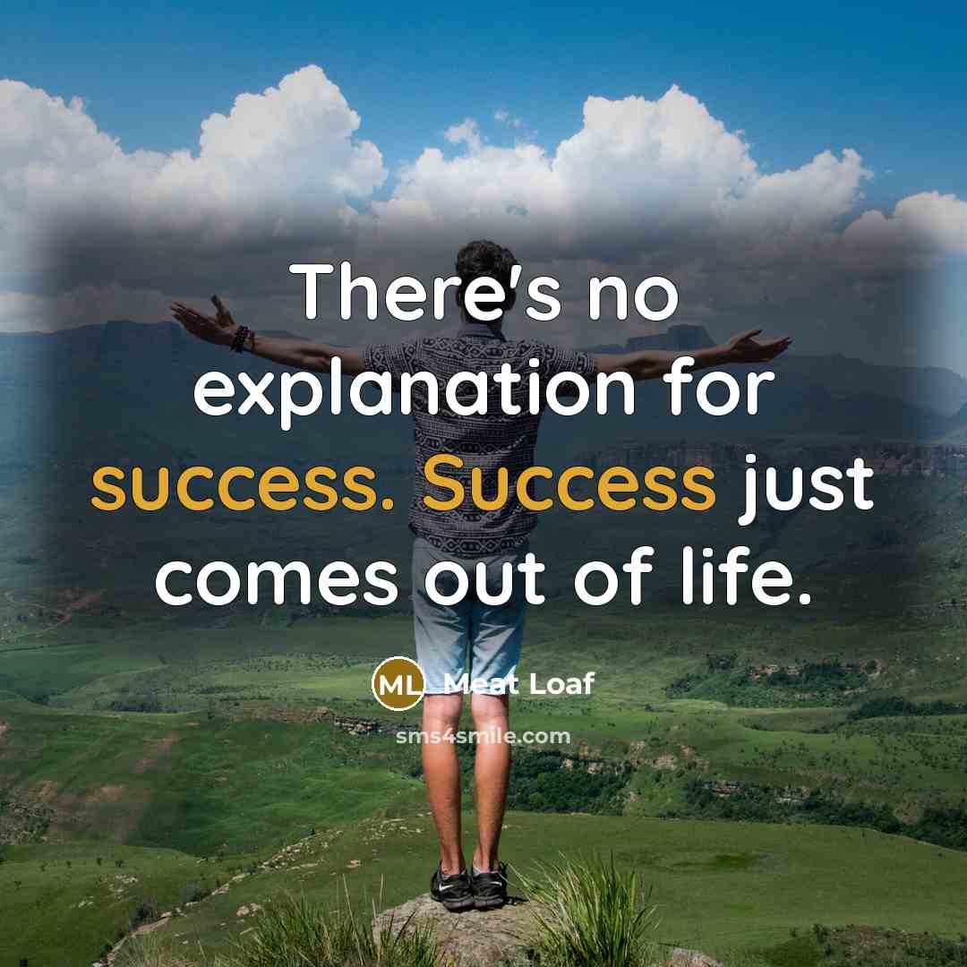 “There's no explanation for success. Success just comes out of…” quote by Meat Loaf