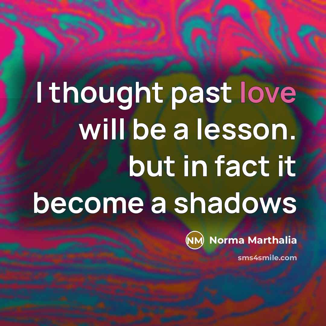 “I thought past love will be a lesson. but in…” quote by Norma Marthalia