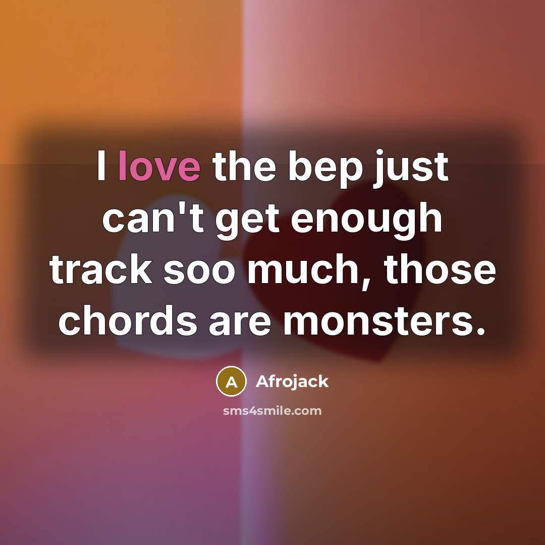 “I love the bep just can't get enough track soo…” quote by Afrojack