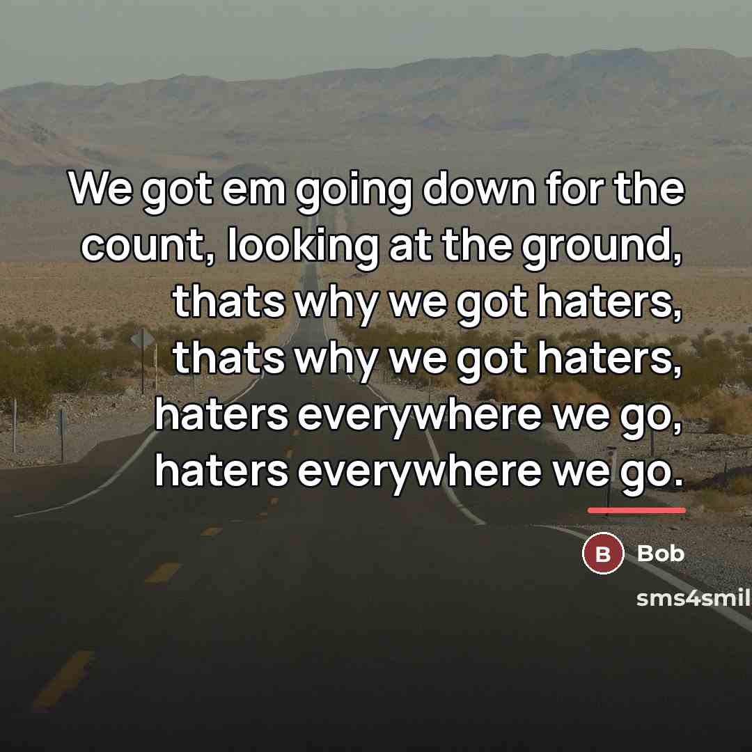 “We got em going down for the count, looking at…” quote by BOB