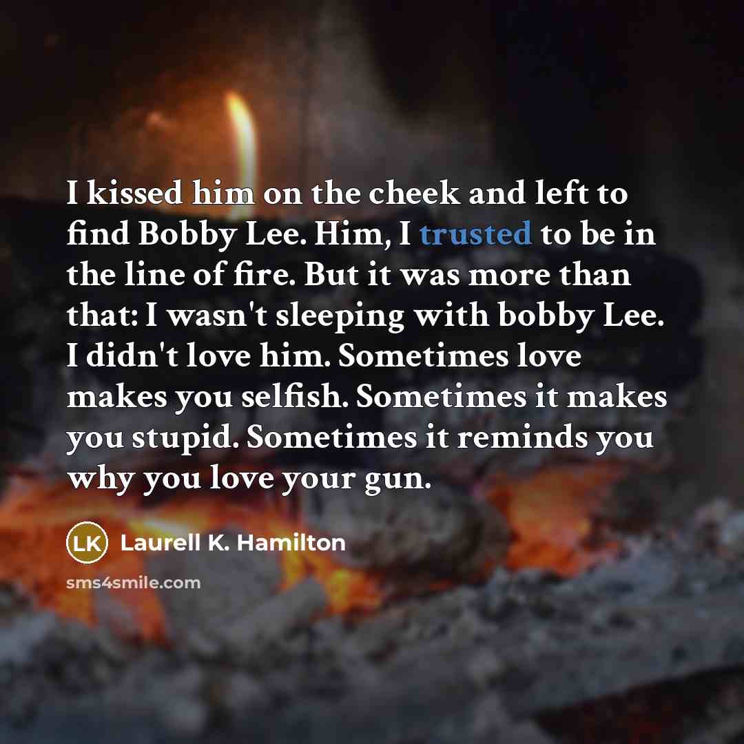 “I kissed him on the cheek and left to find…” quote by Laurell K. Hamilton