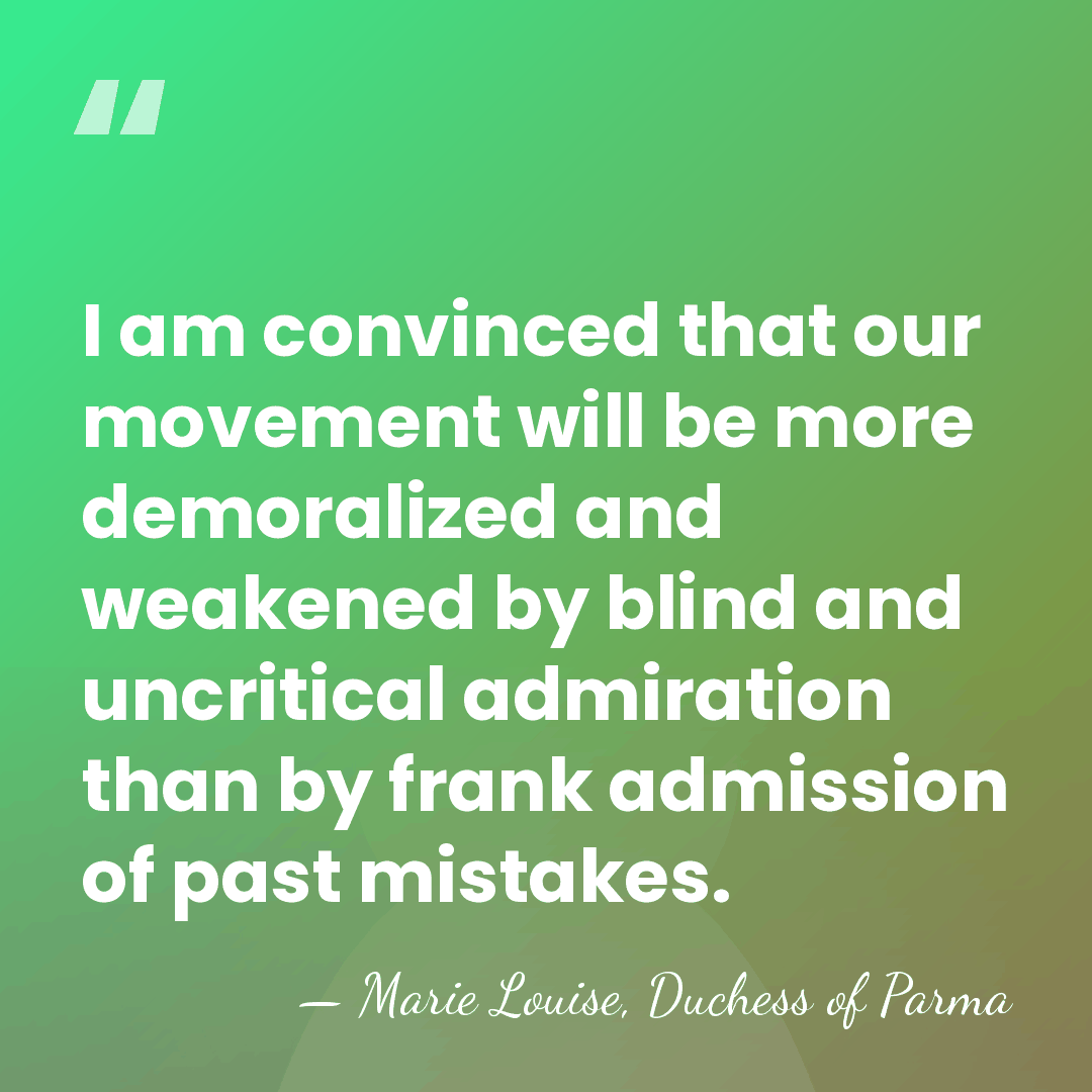 I am convinced that our movement will be more demoralized and weakened&hellip; - Marie Louise, Duchess of Parma