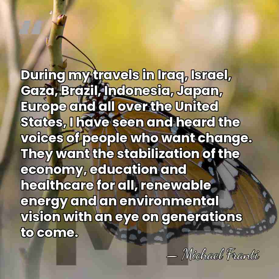 During my travels in Iraq, Israel, Gaza, Brazil, Indonesia, Japan, Europe and&hellip; - Michael Franti