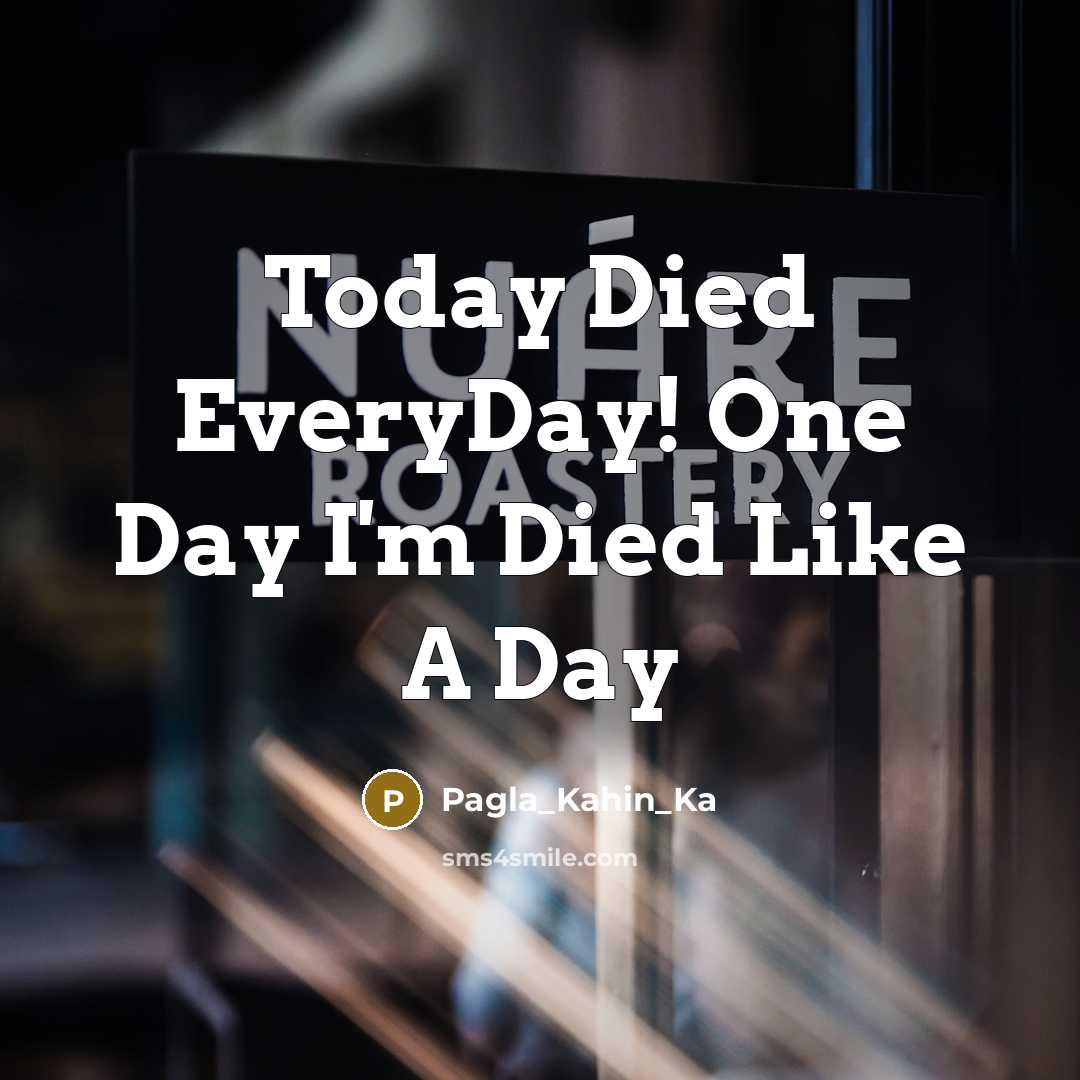 “Today Died EveryDay! One Day I'm Died Like A Day” quote by PaGla_KaHiN_Ka