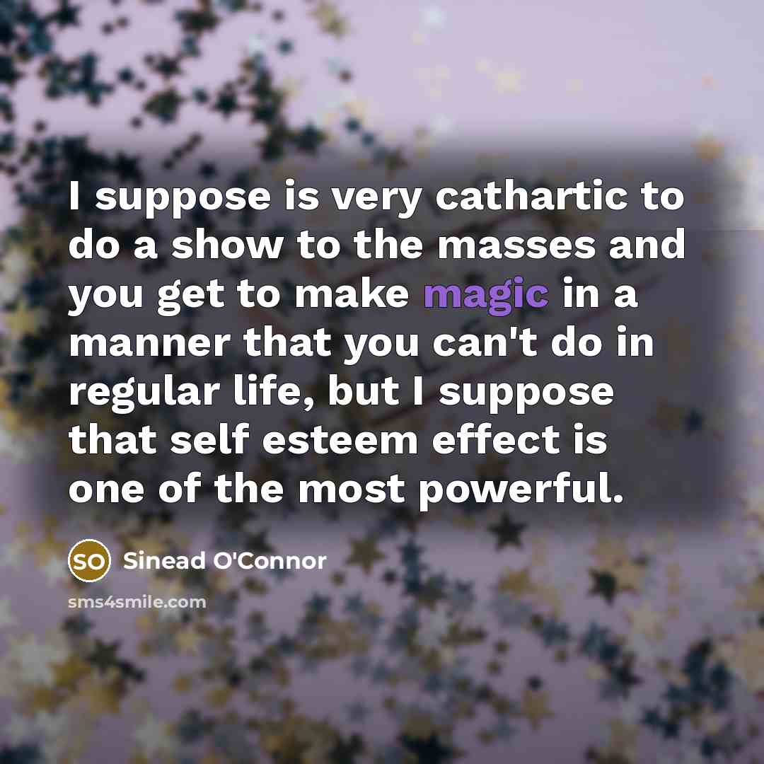 “I suppose is very cathartic to do a show to…” quote by Sinead O'Connor