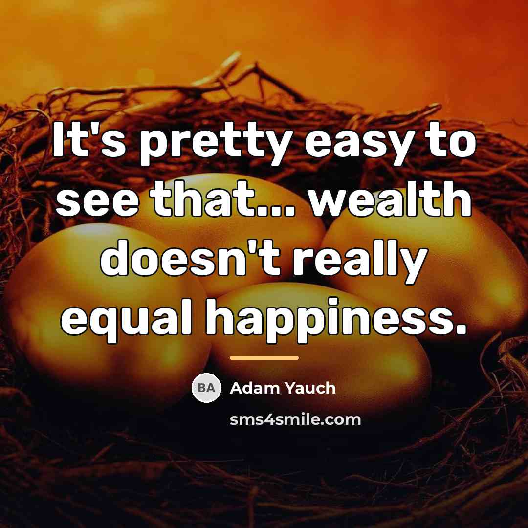 “It's pretty easy to see that... wealth doesn't really equal…” quote by Adam Yauch