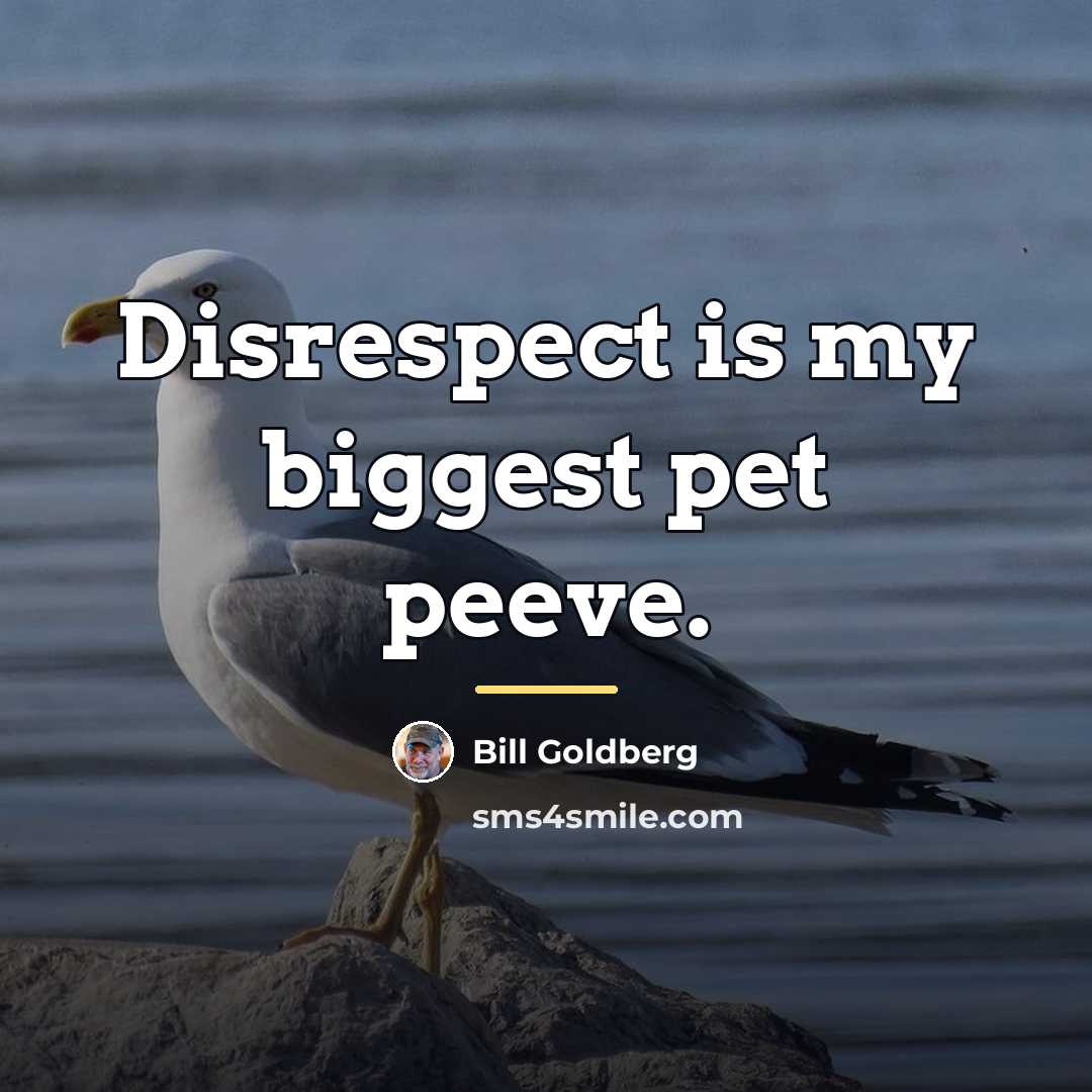“Disrespect is my biggest pet peeve.…” quote by Bill Goldberg