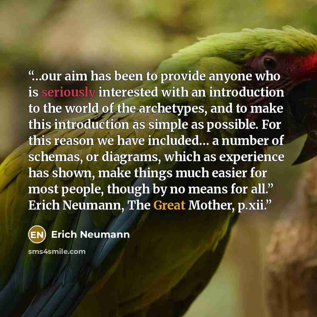 “…our aim has been to provide anyone who is seriously interested with an introduction to the world of the archetypes, and to make this introduction as simple as possible. For this reason we have included… a number of schemas, or diagrams, which as experience has shown, make things much easier for…” quote by Erich Neumann