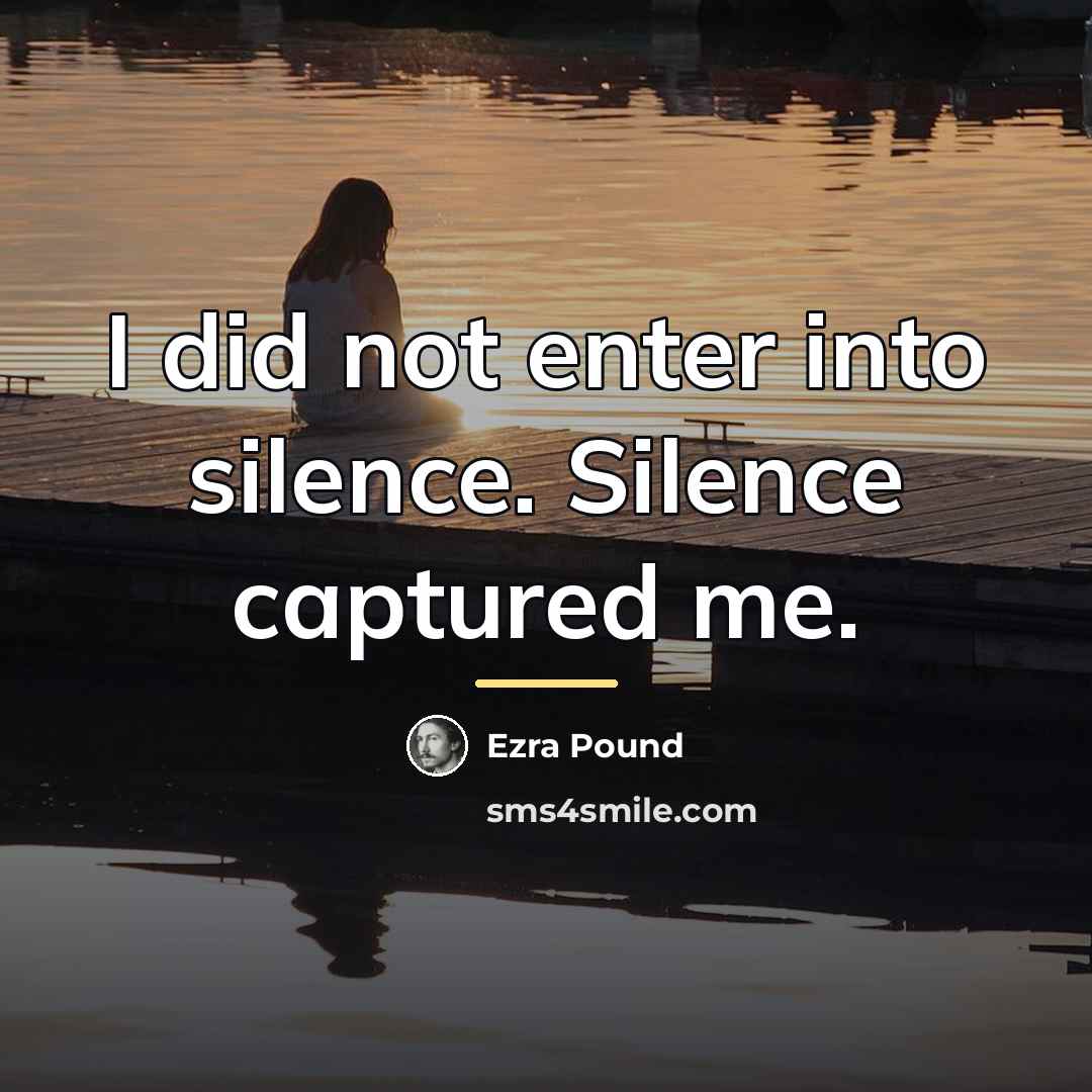 “I did not enter into silence. Silence captured me.…” quote by Ezra Pound