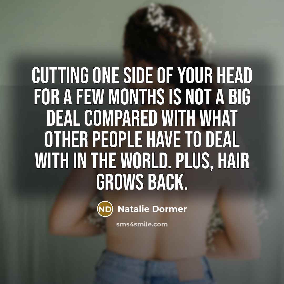 “Cutting one side of your head for a few months…” quote by Natalie Dormer