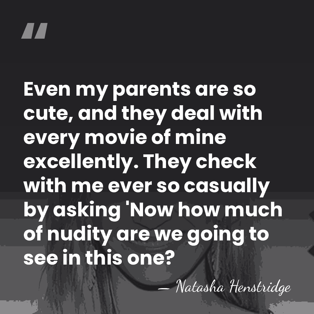 Even my parents are so cute, and they deal with every movie&hellip; - Natasha Henstridge