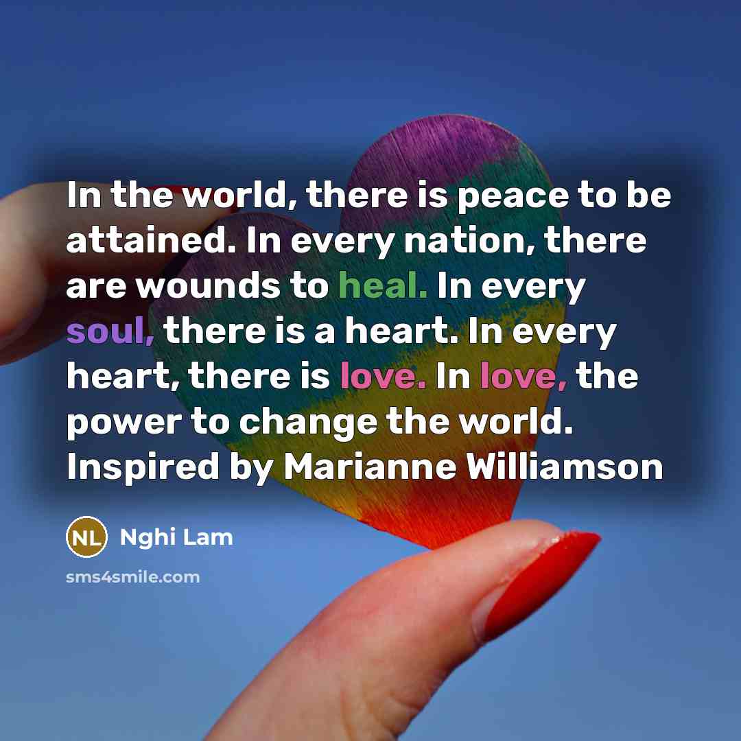 “In the world, there is peace to be attained. In…” quote by Nghi Lam