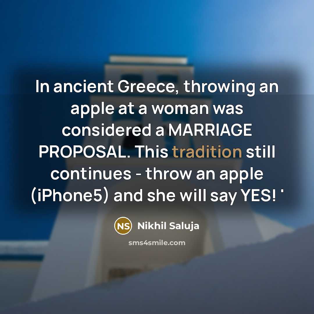 “In ancient Greece, throwing an apple at a woman was…” quote by Nikhil Saluja