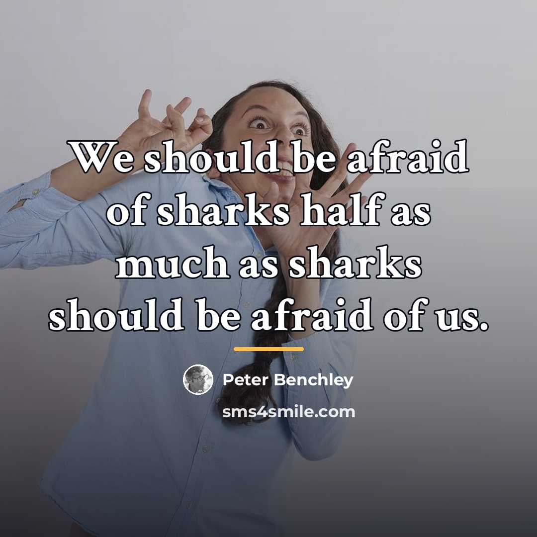 “We should be afraid of sharks half as much as…” quote by Peter Benchley