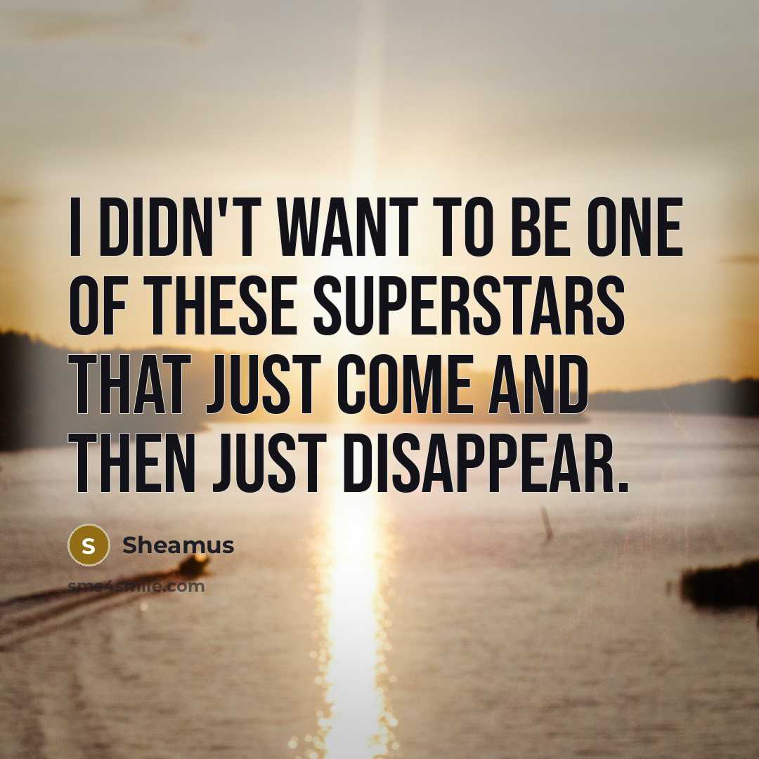 “I didn't want to be one of these superstars that…” quote by Sheamus