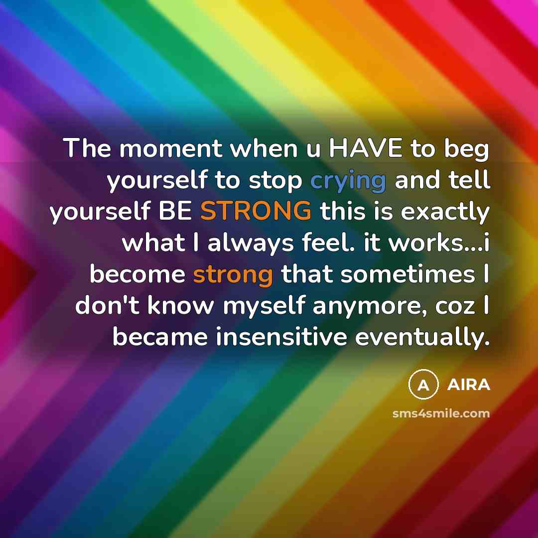 “The moment when u HAVE to beg yourself to stop…” quote by AIRA