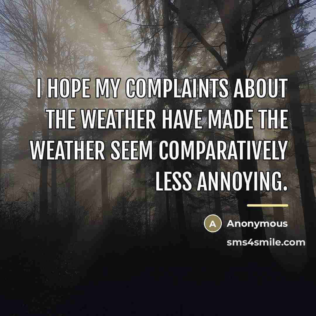 “I hope my complaints about the weather have made the…” quote by Anonymous