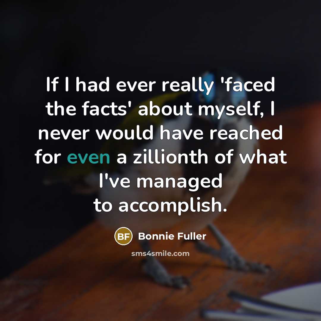 “If I had ever really 'faced the facts' about myself,…” quote by Bonnie Fuller