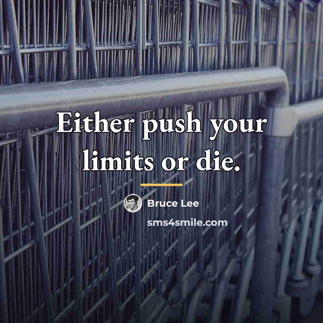 “Either push your limits or die.…” quote by Bruce Lee