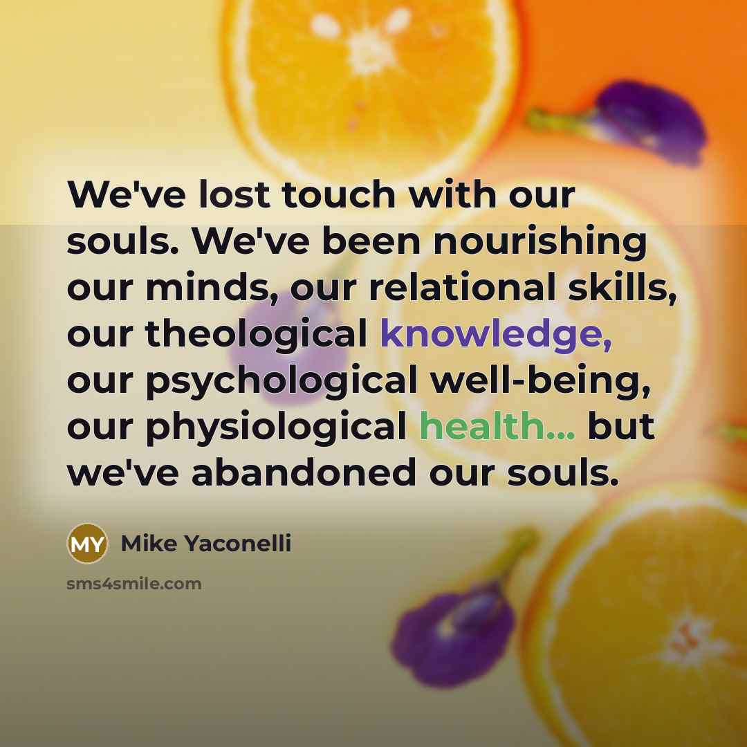 “We've lost touch with our souls. We've been nourishing our…” quote by Mike Yaconelli