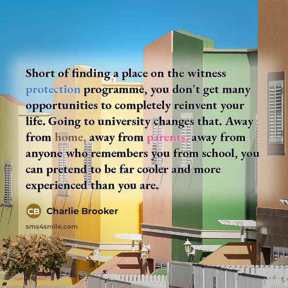 “Short of finding a place on the witness protection programme,…” quote by Charlie Brooker
