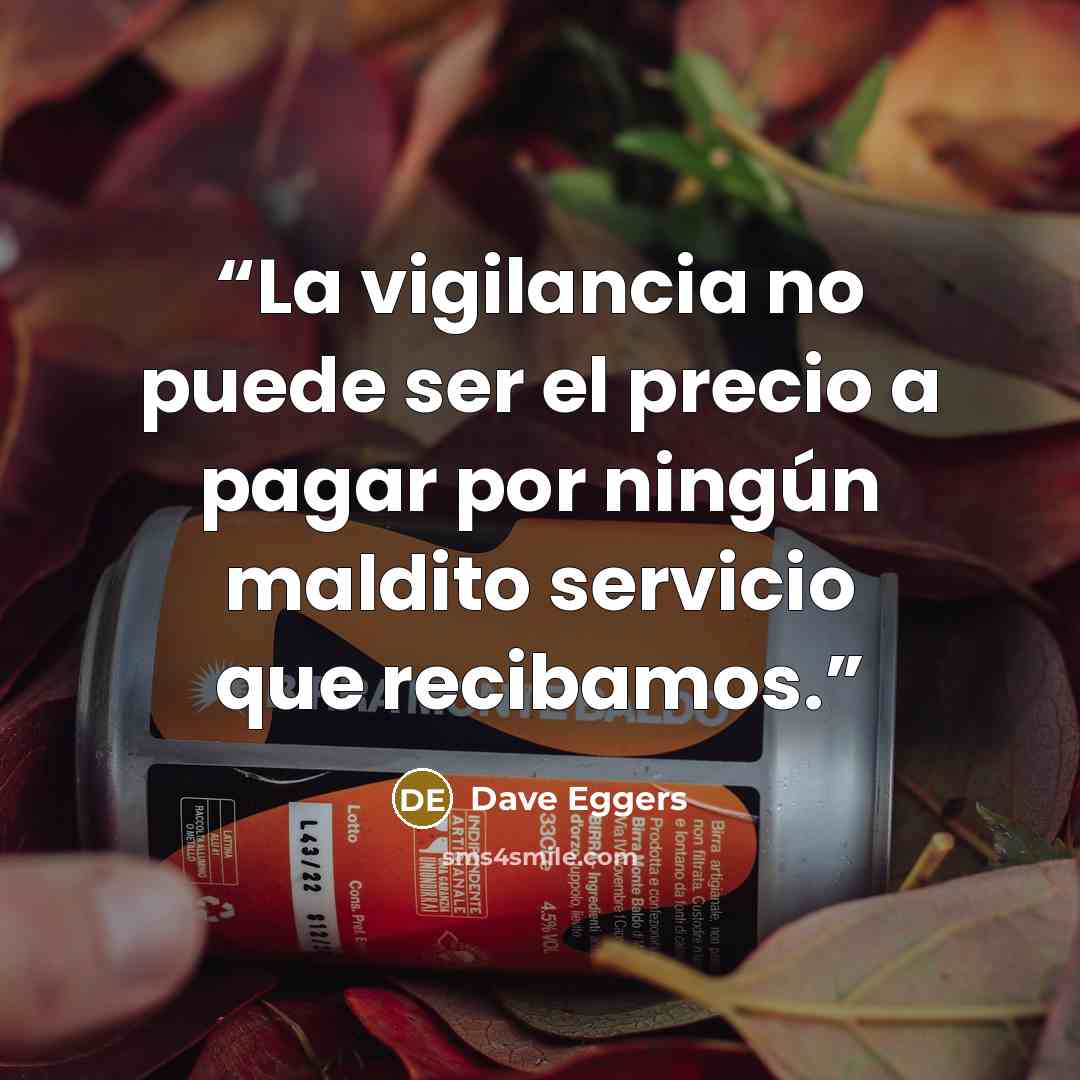 “La vigilancia no puede ser el precio a pagar por ningún maldito servicio que recibamos.” quote by Dave Eggers
