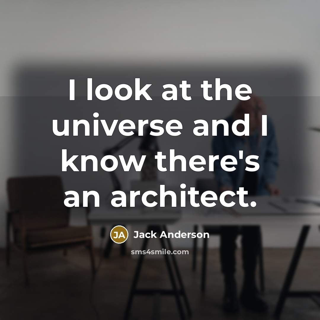 “I look at the universe and I know there's an…” quote by Jack Anderson