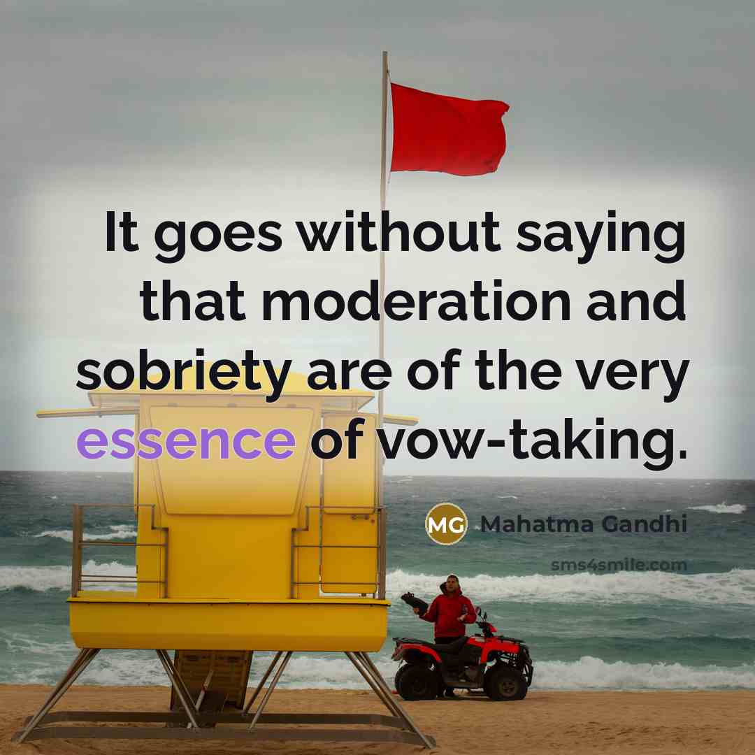 “It goes without saying that moderation and sobriety are of…” quote by Mahatma Gandhi