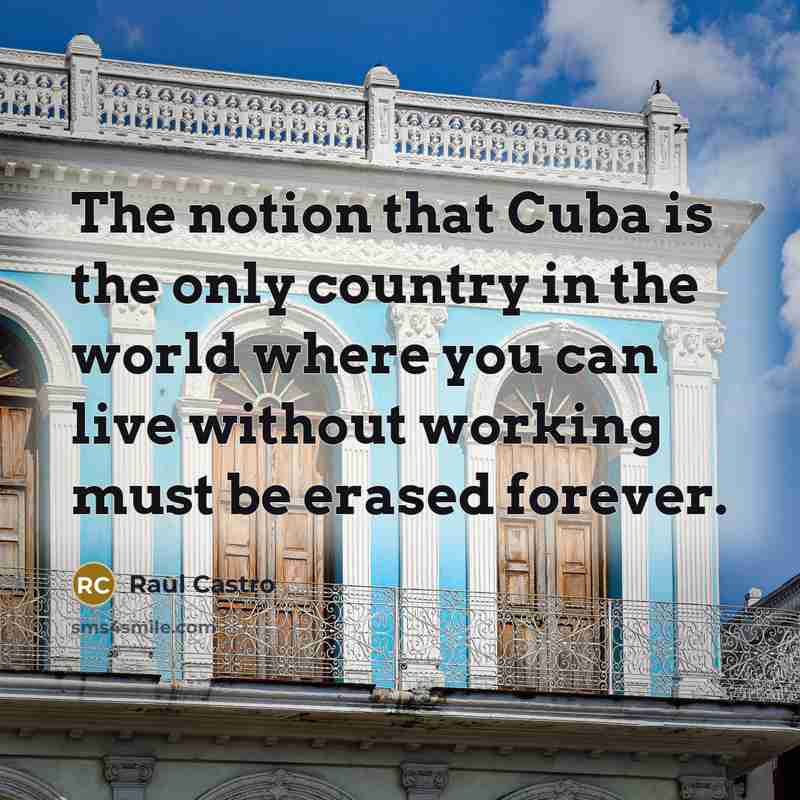 “The notion that Cuba is the only country in the…” quote by Raul Castro
