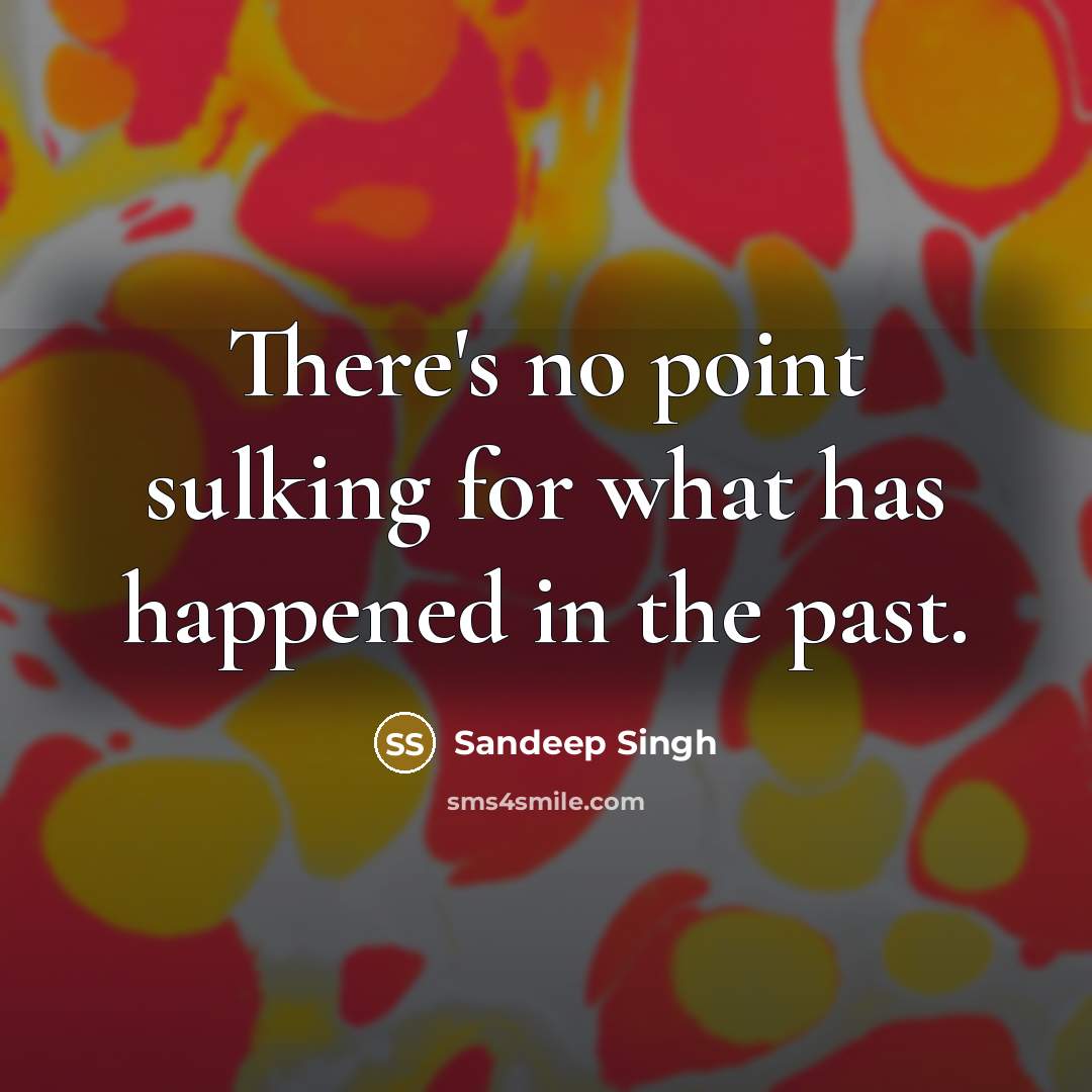 “There's no point sulking for what has happened in the past.” quote by Sandeep Singh