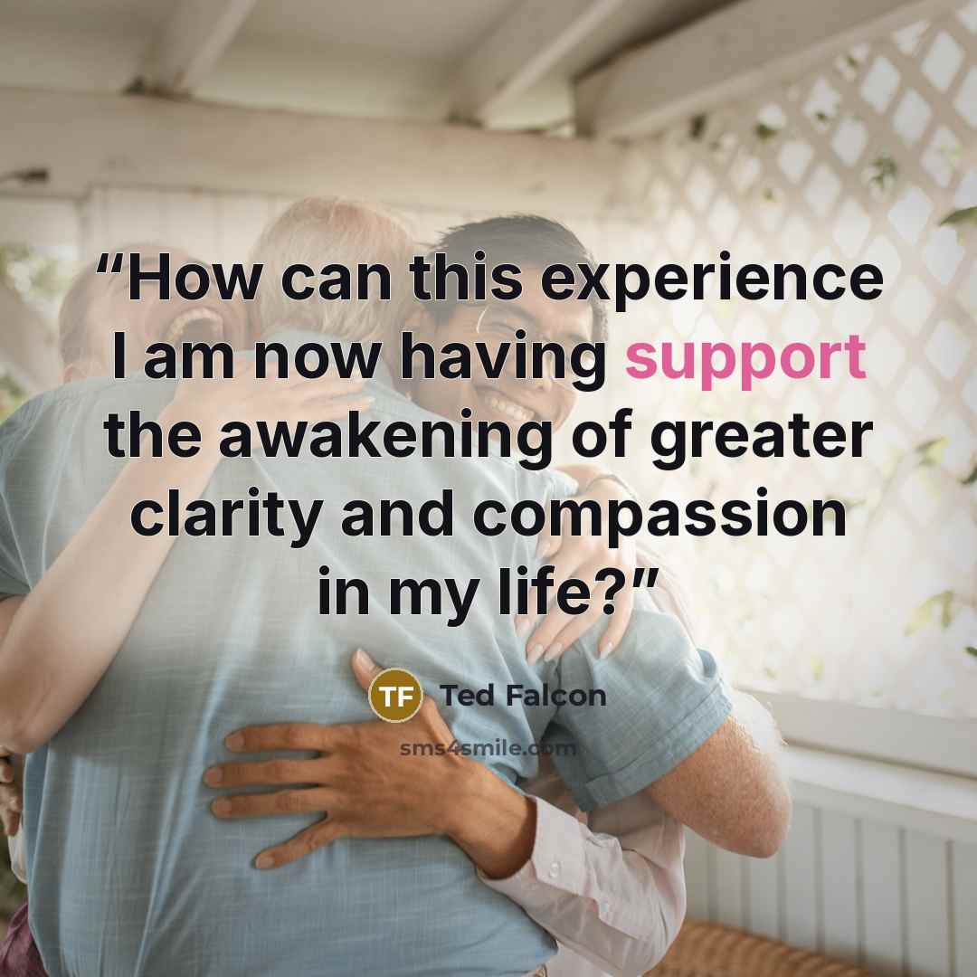 “How can this experience I am now having support the awakening of greater clarity and compassion in my life?” quote by Ted Falcon