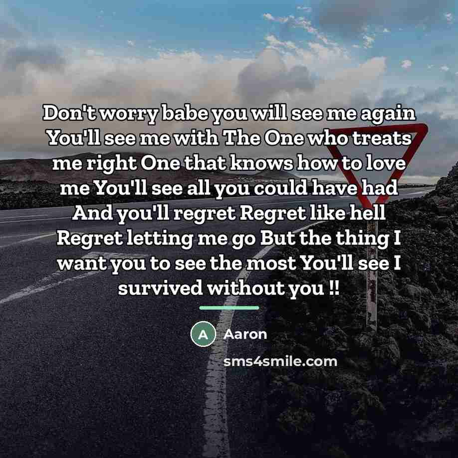 “Don't worry babe you will see me again You'll see…” quote by AaRon