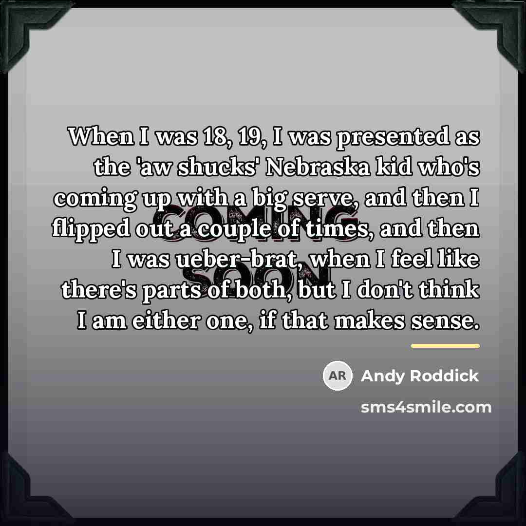 “When I was 18, 19, I was presented as the…” quote by Andy Roddick
